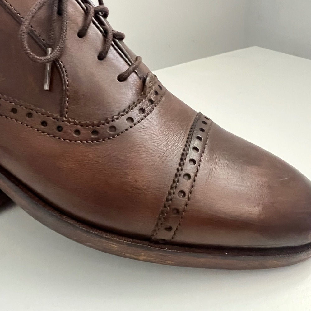 Cole Haan Mens Brown Leather Cap Toe Brogue Oxford Dress Shoes